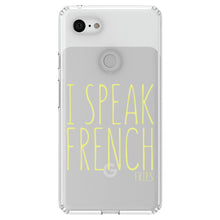 DistinctInk® Clear Shockproof Hybrid Case for Apple iPhone / Samsung Galaxy / Google Pixel - I Speak French