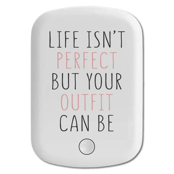 DistinctInk Magnetic Battery Pack, Wireless Portable Charger with USB-C Cable, Compatible with MagSafe iPhone 14 / 13 / 12 Series - Life Isn't Perfect But Your Outfit Can Be