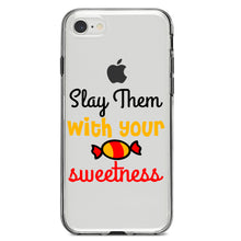 DistinctInk® Clear Shockproof Hybrid Case for Apple iPhone / Samsung Galaxy / Google Pixel - Slay Them With Your Sweetness