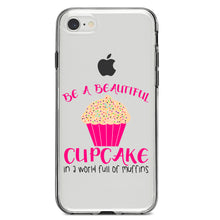 DistinctInk® Clear Shockproof Hybrid Case for Apple iPhone / Samsung Galaxy / Google Pixel - Be a Beautiful Cupcake in a World of Muffins