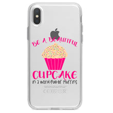 DistinctInk® Clear Shockproof Hybrid Case for Apple iPhone / Samsung Galaxy / Google Pixel - Be a Beautiful Cupcake in a World of Muffins
