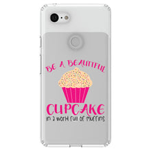 DistinctInk® Clear Shockproof Hybrid Case for Apple iPhone / Samsung Galaxy / Google Pixel - Be a Beautiful Cupcake in a World of Muffins