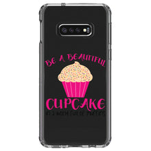 DistinctInk® Clear Shockproof Hybrid Case for Apple iPhone / Samsung Galaxy / Google Pixel - Be a Beautiful Cupcake in a World of Muffins