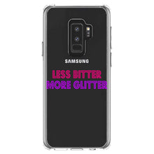 DistinctInk® Clear Shockproof Hybrid Case for Apple iPhone / Samsung Galaxy / Google Pixel - Less Bitter More Glitter