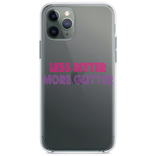 DistinctInk® Clear Shockproof Hybrid Case for Apple iPhone / Samsung Galaxy / Google Pixel - Less Bitter More Glitter
