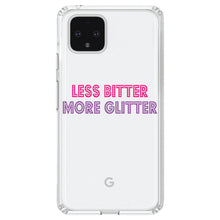 DistinctInk® Clear Shockproof Hybrid Case for Apple iPhone / Samsung Galaxy / Google Pixel - Less Bitter More Glitter