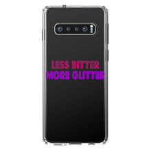 DistinctInk® Clear Shockproof Hybrid Case for Apple iPhone / Samsung Galaxy / Google Pixel - Less Bitter More Glitter