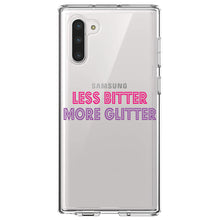 DistinctInk® Clear Shockproof Hybrid Case for Apple iPhone / Samsung Galaxy / Google Pixel - Less Bitter More Glitter