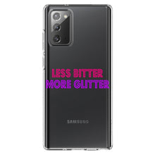 DistinctInk® Clear Shockproof Hybrid Case for Apple iPhone / Samsung Galaxy / Google Pixel - Less Bitter More Glitter