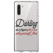DistinctInk® Clear Shockproof Hybrid Case for Apple iPhone / Samsung Galaxy / Google Pixel - Darling Don't Forget to Fall In Love with Yourself