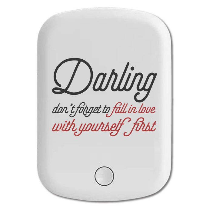 DistinctInk Magnetic Battery Pack, Wireless Portable Charger with USB-C Cable, Compatible with MagSafe iPhone 14 / 13 / 12 Series - Darling Don't Forget to Fall In Love with Yourself