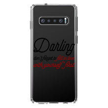 DistinctInk® Clear Shockproof Hybrid Case for Apple iPhone / Samsung Galaxy / Google Pixel - Darling Don't Forget to Fall In Love with Yourself
