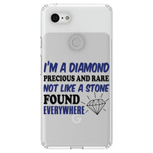 DistinctInk® Clear Shockproof Hybrid Case for Apple iPhone / Samsung Galaxy / Google Pixel - I'm a Diamond Precious Rare Not Everywhere