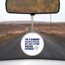 DistinctInk® Hanging Ceramic Christmas Tree Ornament with Gold String - Great Gift / Present - 2 3/4 inch Diameter - I'm a Diamond Precious Rare Not Everywhere