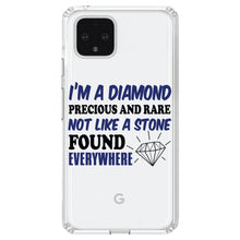 DistinctInk® Clear Shockproof Hybrid Case for Apple iPhone / Samsung Galaxy / Google Pixel - I'm a Diamond Precious Rare Not Everywhere
