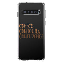 DistinctInk® Clear Shockproof Hybrid Case for Apple iPhone / Samsung Galaxy / Google Pixel - Coffee Contour & Confidence