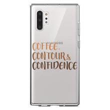 DistinctInk® Clear Shockproof Hybrid Case for Apple iPhone / Samsung Galaxy / Google Pixel - Coffee Contour & Confidence
