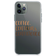 DistinctInk® Clear Shockproof Hybrid Case for Apple iPhone / Samsung Galaxy / Google Pixel - Coffee Contour & Confidence