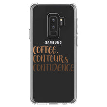 DistinctInk® Clear Shockproof Hybrid Case for Apple iPhone / Samsung Galaxy / Google Pixel - Coffee Contour & Confidence