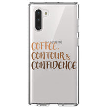 DistinctInk® Clear Shockproof Hybrid Case for Apple iPhone / Samsung Galaxy / Google Pixel - Coffee Contour & Confidence