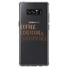 DistinctInk® Clear Shockproof Hybrid Case for Apple iPhone / Samsung Galaxy / Google Pixel - Coffee Contour & Confidence