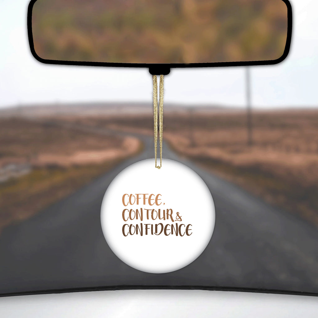 Coffee Contour & Confidence Ceramic Ornament, view 3