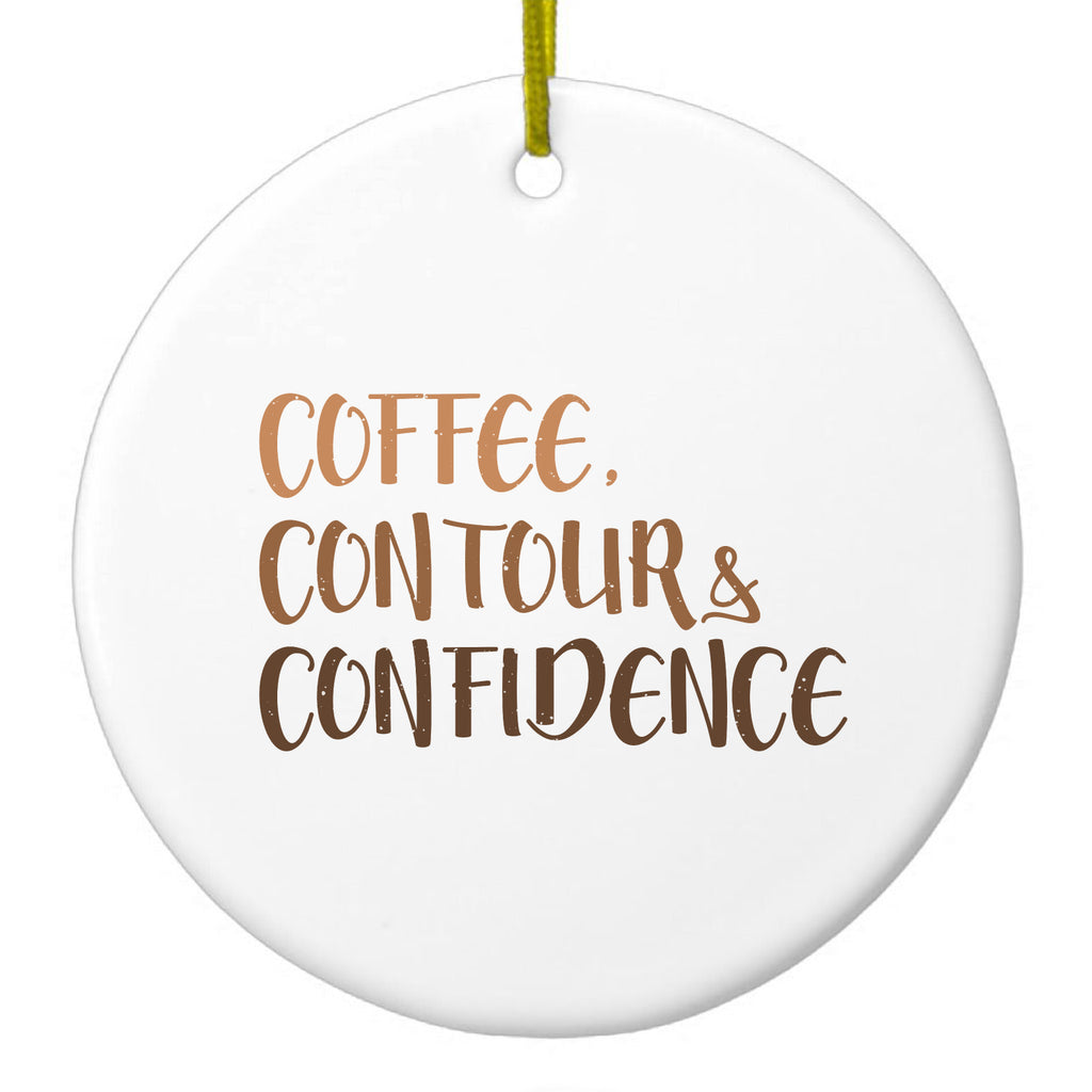 Coffee Contour & Confidence Ceramic Ornament
