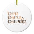Coffee Contour & Confidence Ceramic Ornament