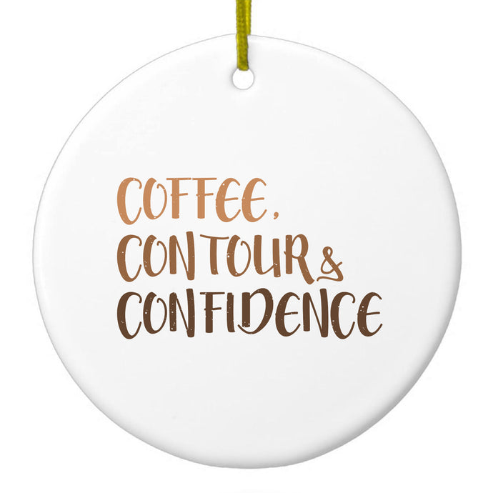 Coffee Contour & Confidence Ceramic Ornament