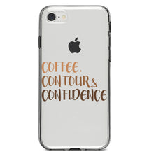 DistinctInk® Clear Shockproof Hybrid Case for Apple iPhone / Samsung Galaxy / Google Pixel - Coffee Contour & Confidence