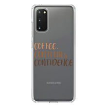 DistinctInk® Clear Shockproof Hybrid Case for Apple iPhone / Samsung Galaxy / Google Pixel - Coffee Contour & Confidence