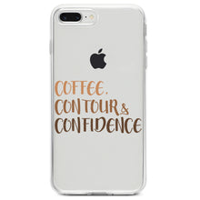 DistinctInk® Clear Shockproof Hybrid Case for Apple iPhone / Samsung Galaxy / Google Pixel - Coffee Contour & Confidence
