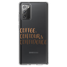 DistinctInk® Clear Shockproof Hybrid Case for Apple iPhone / Samsung Galaxy / Google Pixel - Coffee Contour & Confidence
