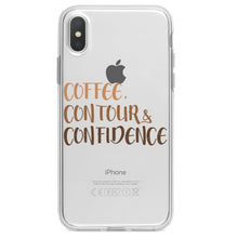 DistinctInk® Clear Shockproof Hybrid Case for Apple iPhone / Samsung Galaxy / Google Pixel - Coffee Contour & Confidence