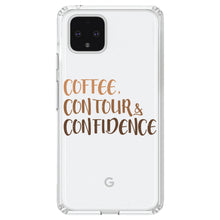 DistinctInk® Clear Shockproof Hybrid Case for Apple iPhone / Samsung Galaxy / Google Pixel - Coffee Contour & Confidence