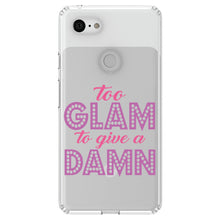 DistinctInk® Clear Shockproof Hybrid Case for Apple iPhone / Samsung Galaxy / Google Pixel - Too Glam to Give a Damn