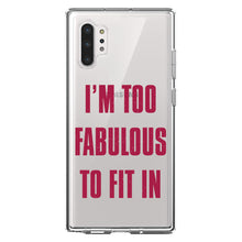 DistinctInk® Clear Shockproof Hybrid Case for Apple iPhone / Samsung Galaxy / Google Pixel - I'm Too Fabulous to Fit In
