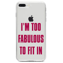 DistinctInk® Clear Shockproof Hybrid Case for Apple iPhone / Samsung Galaxy / Google Pixel - I'm Too Fabulous to Fit In