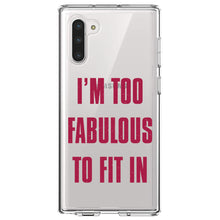 DistinctInk® Clear Shockproof Hybrid Case for Apple iPhone / Samsung Galaxy / Google Pixel - I'm Too Fabulous to Fit In