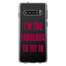 DistinctInk® Clear Shockproof Hybrid Case for Apple iPhone / Samsung Galaxy / Google Pixel - I'm Too Fabulous to Fit In