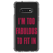 DistinctInk® Clear Shockproof Hybrid Case for Apple iPhone / Samsung Galaxy / Google Pixel - I'm Too Fabulous to Fit In