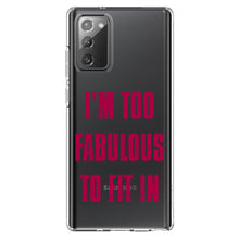 DistinctInk® Clear Shockproof Hybrid Case for Apple iPhone / Samsung Galaxy / Google Pixel - I'm Too Fabulous to Fit In