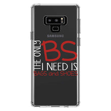 DistinctInk® Clear Shockproof Hybrid Case for Apple iPhone / Samsung Galaxy / Google Pixel - The Only BS I Need is Bags and Shoes