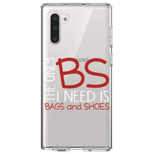DistinctInk® Clear Shockproof Hybrid Case for Apple iPhone / Samsung Galaxy / Google Pixel - The Only BS I Need is Bags and Shoes