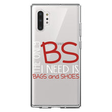 DistinctInk® Clear Shockproof Hybrid Case for Apple iPhone / Samsung Galaxy / Google Pixel - The Only BS I Need is Bags and Shoes