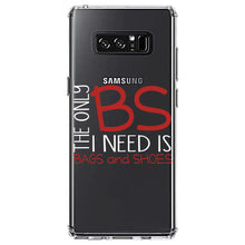 DistinctInk® Clear Shockproof Hybrid Case for Apple iPhone / Samsung Galaxy / Google Pixel - The Only BS I Need is Bags and Shoes