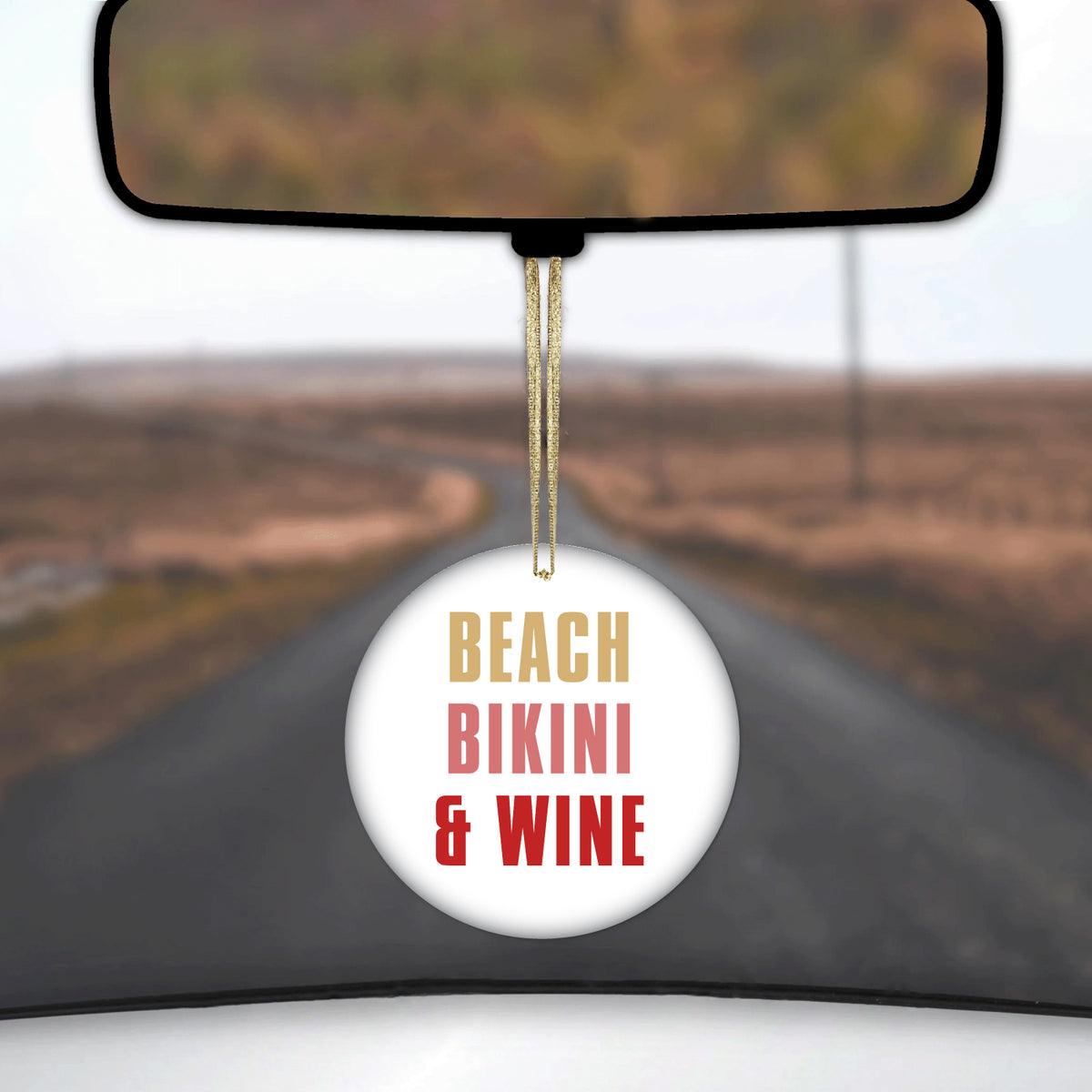 Beach Bikini & Wine Ceramic Ornament, view 3