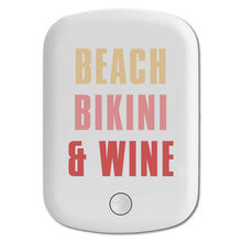 DistinctInk Magnetic Battery Pack, Wireless Portable Charger with USB-C Cable, Compatible with MagSafe iPhone 14 / 13 / 12 Series - Beach Bikini & Wine