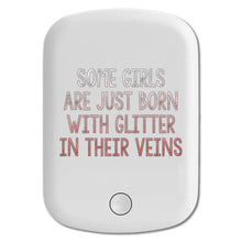 DistinctInk Magnetic Battery Pack, Wireless Portable Charger with USB-C Cable, Compatible with MagSafe iPhone 14 / 13 / 12 Series - Some Girls Are Just Born with Glitter in Their Veins