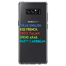 DistinctInk® Clear Shockproof Hybrid Case for Apple iPhone / Samsung Galaxy / Google Pixel - Speak English Kiss French Dress Italian